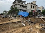 According to MC, reinforcing around 1 km of the sewer network could cost nearly  <span class='webrupee'>₹</span>50 crore. (Gurpreet Singh/HT)