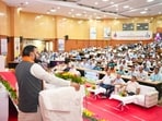 Chief minister Samrat Choudhary during the two-day state-level workshop-cum-reflection camp organised by the Bihar Education Department in Patna on Sunday. (@samrat4bjp)