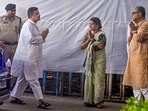 North 24 Parganas: West Bengal Chief Minister Suvendu Adhikari is greeted by Ratna Debnath, mother of the R.G. Kar hospital victim (referred to as Abhaya Debnath), during the inauguration of the Abhaya Debnath Memorial Trust. (PTI)
