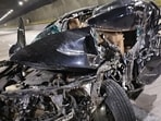 On Friday, a 35-year-old local Congress leader from Pimpri-Chinchwad was killed, and six others were injured after a speeding SUV rammed into the rear of a mini truck on the Expressway’s Connecting Link, marking the first fatal accident on the newly opened stretch. (HT PHOTO)