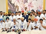 Supporters of ex-CM walk out after being stopped from raising slogans; Baghel says discipline non-negotiable. (HT PHOT)