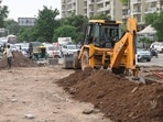 The Sohana project was planned to replace the existing junction arrangement with a dumbbell-shaped roundabout designed to slow vehicles and improve pedestrian movement. (Keshav Singh/HT)