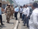 The exercise is part of a wider traffic-improvement plan for the Ayodhya Road corridor being undertaken in compliance with directions of the Allahabad high court. (HT)