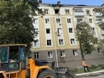 An apartment building damaged during a Ukrainian overnight drone attack, according to local authorities, in the course of Russia-Ukraine conflict, in Belgorod, Russia August 9, 2026.