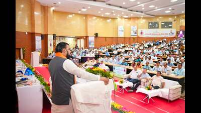 Chief minister Samrat Choudhary during the two-day state-level workshop-cum-reflection camp organised by the Bihar Education Department in Patna on Sunday. (@samrat4bjp) Chief minister Samrat Choudhary during the two-day state-level workshop-cum-reflection camp organised by the Bihar Education Department in Patna on Sunday. (@samrat4bjp)