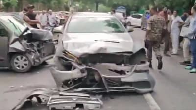 passersby allege that the driver was inebriated (ANI screen grab) passersby allege that the driver was inebriated (ANI screen grab)