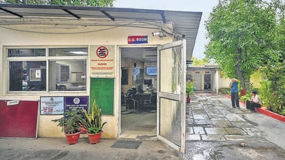 Operating from under a tin roof with crumbling walls, Delhi Police say the current makeshift structure of the Maurice Nagar police station is inadequate to deal with the growing security requirements in Delhi University’s North campus area. (RAJ K RAJ /HT PHOTO) Operating from under a tin roof with crumbling walls, Delhi Police say the current makeshift structure of the Maurice Nagar police station is inadequate to deal with the growing security requirements in Delhi University’s North campus area. (RAJ K RAJ /HT PHOTO)