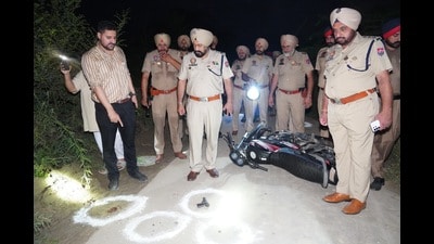Police at the encounter site. Police at the encounter site.