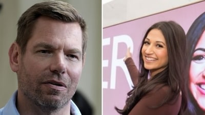 Katie Miller-Eric Swalwell past relationship rumors emerge (AP Photo/Rich Pedroncelli, File, katiemiller/Instagram) Katie Miller-Eric Swalwell past relationship rumors emerge (AP Photo/Rich Pedroncelli, File, katiemiller/Instagram)