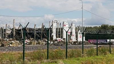A Wildberries warehouse last month outside Moscow after a Ukrainian drone attack. A Wildberries warehouse last month outside Moscow after a Ukrainian drone attack.