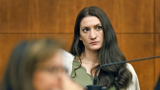 Lindsay Clancy appears in court during her murder trial in Plymouth, Massachusetts.