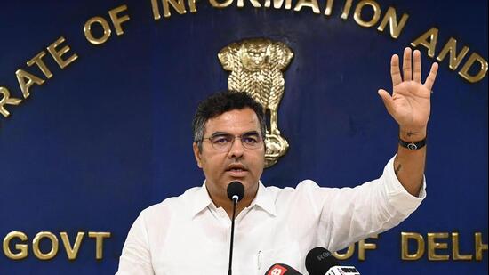 Delhi cabinet minister Pravesh Verma, alleged financial irregularities during the previous AAP government. (HT Archive)