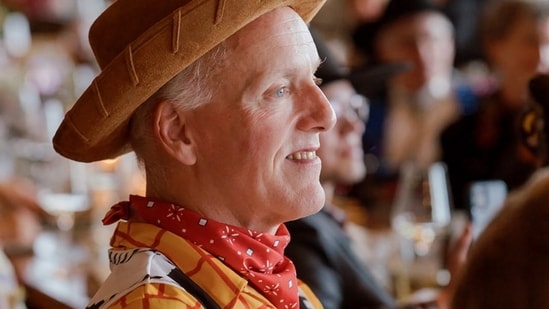 For a wedding with a Hollywood Western dress code, the groom’s godfather dressed as ‘Toy Story’s’ Woody.