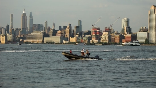 The 22-foot Bayliner speedboat overturned near Liberty Island.(UnSplash)