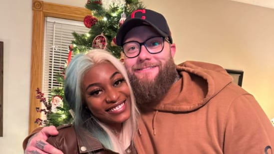 Dalton Ain't Worried and Sako in their 2023 Christmas photo.(Dalton Ain't Worried/ Facebook)