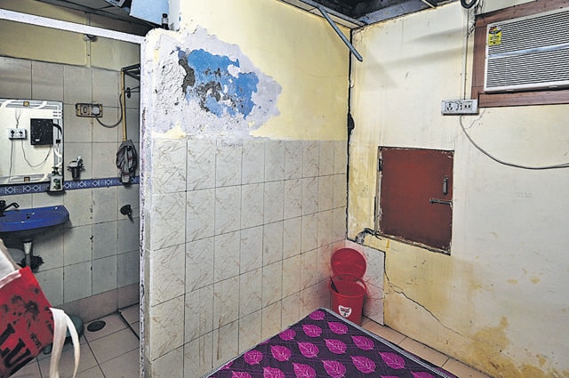 Operating from under a tin roof with crumbling walls, Delhi Police say the current makeshift structure of the Maurice Nagar police station is inadequate to deal with the growing security requirements in Delhi University’s North campus area. (RAJ K RAJ /HT PHOTO) Operating from under a tin roof with crumbling walls, Delhi Police say the current makeshift structure of the Maurice Nagar police station is inadequate to deal with the growing security requirements in Delhi University’s North campus area. (RAJ K RAJ /HT PHOTO)