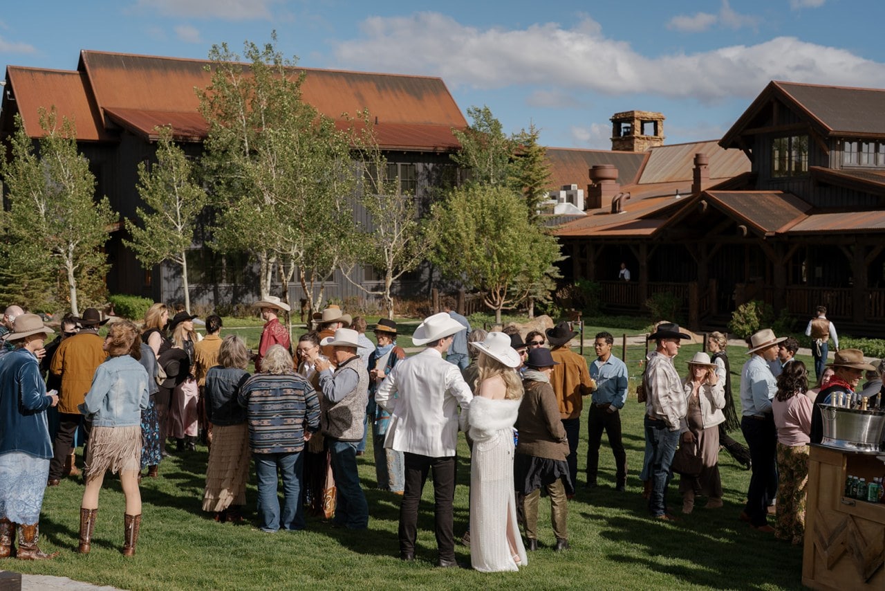 Cowboy-hat clad guests at the Wyoming event. Cowboy-hat clad guests at the Wyoming event.
