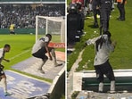 Jacy Maranhao fell into a tunnel after he got a bit carried away while celebrating his goal(Screengrabs - X)