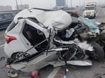 A truck allegedly changed lanes and braked suddenly on Dwarka Expressway, causing the car carrying three friends to crash and killing two. (HT)