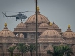 Gram it: With Independence Day around the corner, Delhi is stepping up the security preparations by conducting mock drills across the city. Here's how an Air Force Mi-17 helicopter was spotted hovering over Akshardham Temple, during one such drill on Monday.(Photo: RAJ K RAJ /HT)