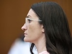 Defendant Lindsay Clancy listens to Dr. Jennifer Tufts on the witness stand during Lindsay Clancy's murder trial at Plymouth Superior Court, in Plymouth, Massachusetts.(via REUTERS)