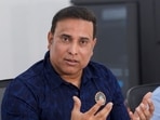 BCCI Centre of Excellence (CoE) head VVS Laxman speaks at a press conference during a guided tour of the BCCI Centre of Excellence, in Bengaluru