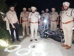 Police at the encounter site.