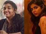 Vismaya Mohanlal and Kalyani Priyadarshan in stills from Thudakkam and Lokah. 