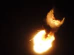 The rocket exploded seconds after it was launched on Monday.(X/@PhazzeeYeehaw)