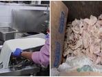 All the meat and beef recovered at Bengaluru Skyye lounge was reportedly rotten with fungus.(Screengrab/X/@ANI)