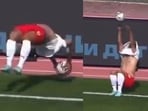 Nader Mohammadi with his unusual throw and assist in the Russian League.