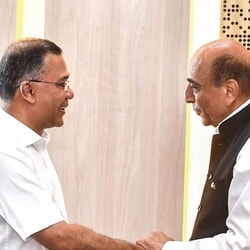 Trivedi left for New Delhi shortly after his meeting with the Bangladesh PM. (Bangladesh PM office/ANI)