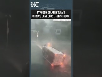 Typhoon Dolphin Strikes China: Truck Overturned as Torrential Rain and Winds Lash Zhejiang