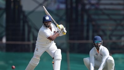Sarfaraz Khan during Ranji Trophy match aganist Jammu and Kashmir. (AP)