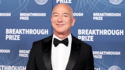 Jeff Bezos attends the 2025 Breakthrough Prize ceremony in Santa Monica, California, U.S. (REUTERS)