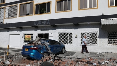 The Colombian geological service put the magnitude of the quake at 6.6. (AP) The Colombian geological service put the magnitude of the quake at 6.6. (AP)