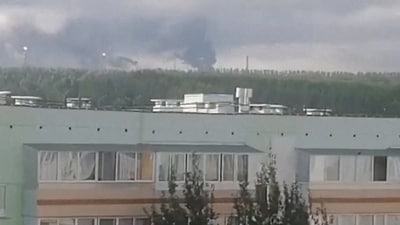 The strike targeted an oil refinery in the industrial city of Nizhnekamsk. (via REUTERS)