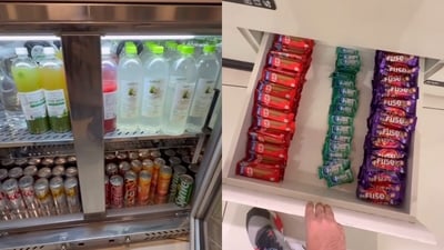 A Google employee shared a peek inside the office micro kitchen, packed with chips, drinks and instant noodles. (Instagram/bugmatkar) A Google employee shared a peek inside the office micro kitchen, packed with chips, drinks and instant noodles. (Instagram/bugmatkar)