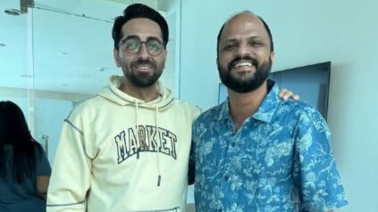 Jude Anthany Joseph shared a photo with Ayushmann Khurrana.