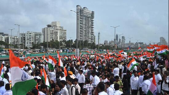 The Tiranga rally was held at the Worli Sea Face promenade (HT Photo)