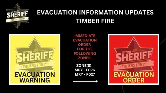 Timber Fire: A marine layer aids firefighters as the Timber Fire spreads to 800 acres, prompting evacuation orders in Monterey County. 