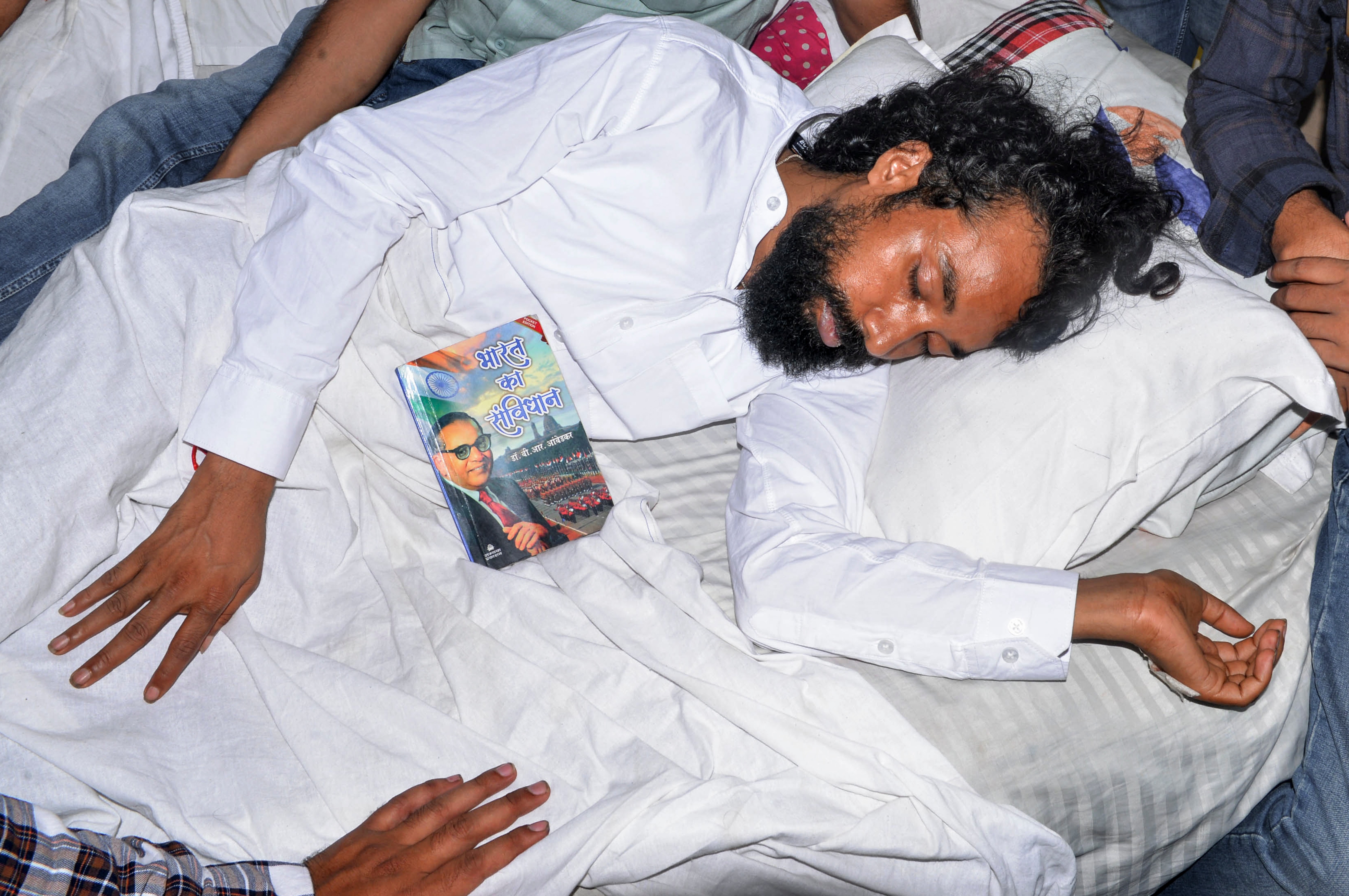 Student leader Devendra Nath Mahto during his indefinite hunger strike as part of a protest against the Jharkhand government. (PTI) Student leader Devendra Nath Mahto during his indefinite hunger strike as part of a protest against the Jharkhand government. (PTI)