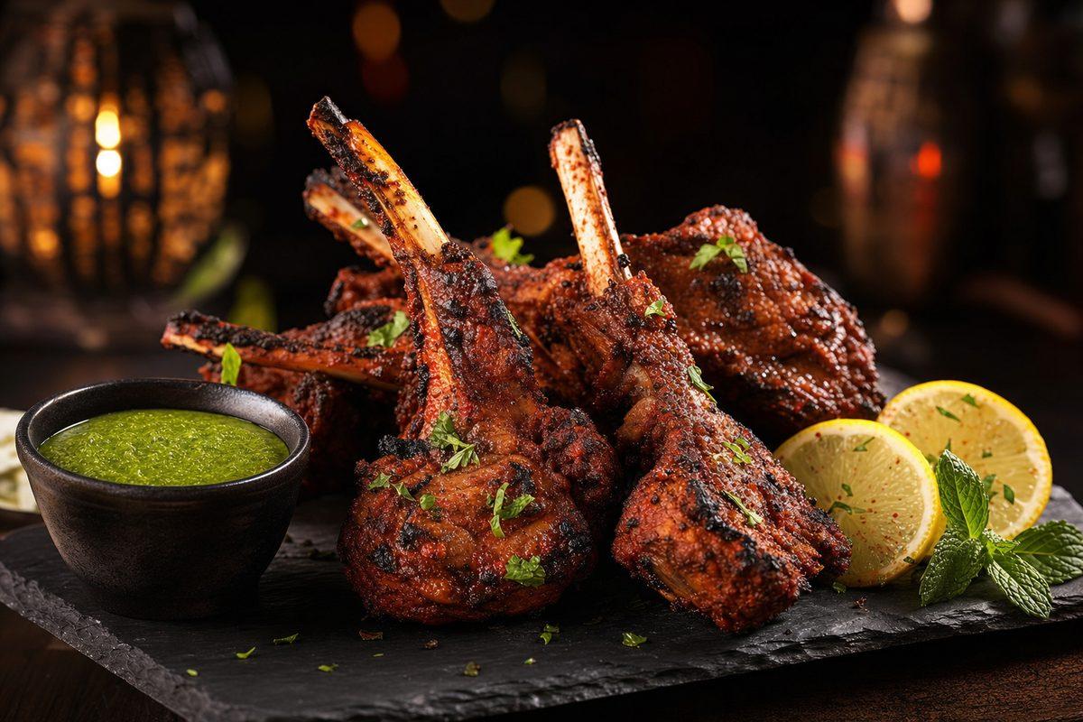 Smoky tandoori lamb chop lollipops recipe. (India Palace Restaurant) Smoky tandoori lamb chop lollipops recipe. (India Palace Restaurant)