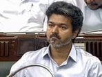 Tamil Nadu CM C Joseph Vijay in the legislative assembly in Chennai.