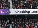 The VAR looks at whether there was a handball in the build-up to a goal by Manchester United's Matheus Cunha.(AFP)