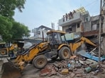 GMDA formed 12 enforcement teams, while MCG and MCM will continue demolition and anti-encroachment action across Gurugram for a month. (Parveen Kumar/HT)