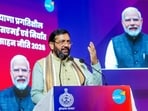 Haryana chief minister Nayab Saini speaks during the launch event of the "Haryana Progressive MSME and Export Promotion Policy", in Karnal on Monday. (ANI)