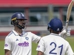 In this image received on June 28, 2026, India's Devdutt Padikkal celebrates his half century on day four of the unofficial Test series between India A and Sri Lanka A in the Tri-Nation A Series, in Galle. (SLC) In this image received on June 28, 2026, India's Devdutt Padikkal celebrates his half century on day four of the unofficial Test series between India A and Sri Lanka A in the Tri-Nation A Series, in Galle. (SLC)
