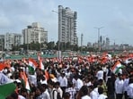 The Tiranga rally was held at the Worli Sea Face promenade (HT Photo)