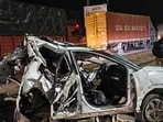 The accident occurred around 1:10am on Tuesday in front of Hotel Shivalay at Shirwal. (HT sourced photo)